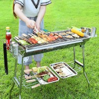  Portable BBQ Large Foldable Charcoal Grill For Outdoor Grilling, Picnic, Patio And Backyard Barbecue with Carry Bag